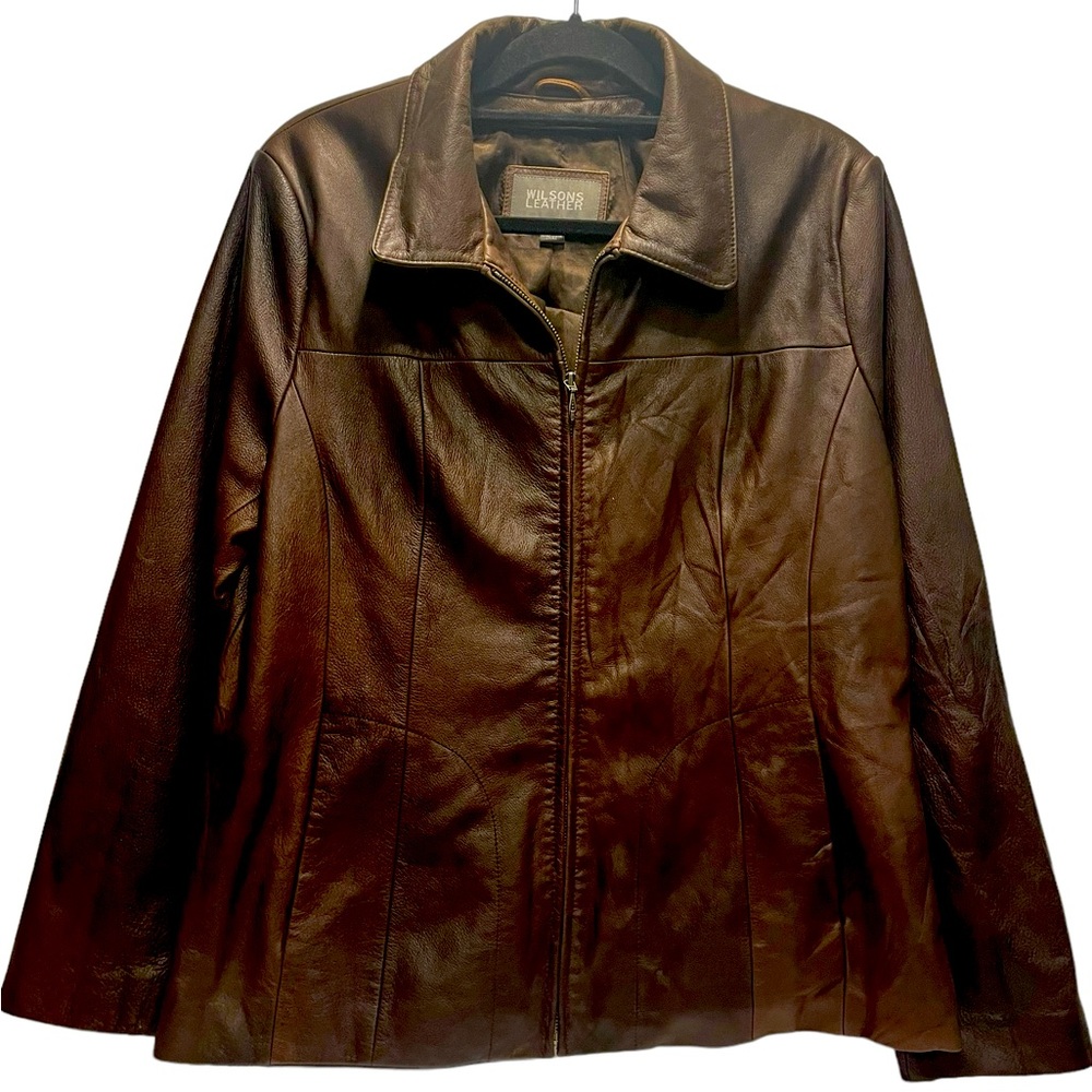 Wilson’s Leather 1980’s Brown Soft Leather Two Pockets Size XL
